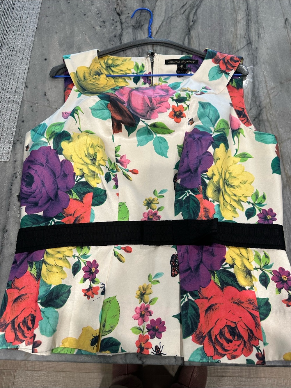 Silk floral peplum top